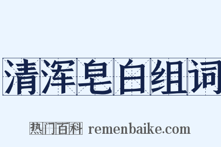 清浑皂白组词是什么意思的图片